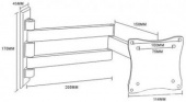 Кронштейн для телевизора Arm Media LCD-7101 серебристый 10"-26" макс.15кг настенный поворотно-выдвижной и наклонный от магазина РЭССИ