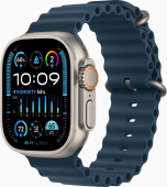 Смарт-часы Apple Watch Ultra 2 A2986 49мм OLED корп.титан Ocean band рем.синий разм.брасл.:130-200мм (MREG3LL/A) от магазина РЭССИ