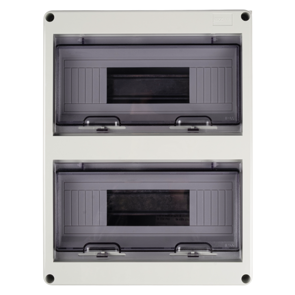 Щит распределительный навесной ЩРН-П-24 IP65 пластиковый прозрачная дверь серый PDB/W 4024 GR от магазина РЭССИ