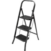 Стремянка Zalger Jet Black 3 широкие ступени с ковриком сталь 9910-3 от магазина РЭССИ