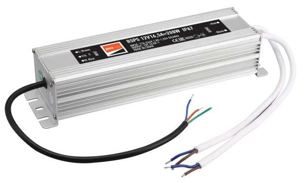 Драйвер BSPS 12V 16.5A 200W влагозащищенный IP67 от магазина РЭССИ