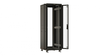 Шкаф серверный Hyperline (TTBR-3261-DD-RAL9004) напольный 32U 600x1000мм пер.дв.перфор. задн.дв.перфор. 2 бок.пан. 1000кг черный 84.2кг 1610мм от магазина РЭССИ