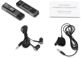 Диктофон Цифровой Digma DiVoice RV50 8Gb черный от магазина РЭССИ
