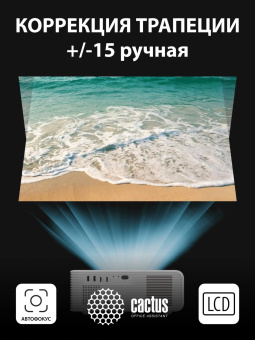 Проектор Cactus CS-PRM.01WT.Full HD LCD 700Lm ANSI (1920x1080) 2500:1 ресурс лампы:50000часов 2xUSB typeA 2xHDMI 1.8кг от магазина РЭССИ