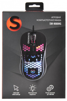 Мышь SunWind SW-M800G черный оптическая (3200dpi) USB для ноутбука (6but) от магазина РЭССИ
