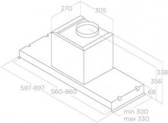 Вытяжка встраиваемая Elica GS Glass IX/A/90 серебристый управление: кнопочное (1 мотор) от магазина РЭССИ
