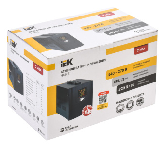 Стабилизатор напряжения IEK Home 2кВА однофазный черный (IVS20-1-02000) от магазина РЭССИ