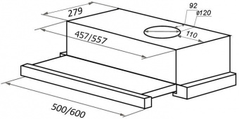Вытяжка встраиваемая Maunfeld VS Light Glass 60 черный/стекло черное управление: кулисные переключатели (1 мотор) от магазина РЭССИ
