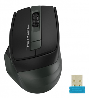 Мышь A4Tech Fstyler FB35 зеленый/черный оптическая (2000dpi) беспроводная BT/Radio USB для ноутбука (6but) от магазина РЭССИ