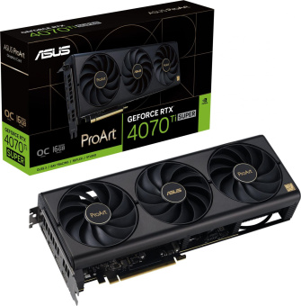 Видеокарта Asus PCI-E 4.0 PROART-RTX4070TIS-O16G NVIDIA GeForce RTX 4070TI Super 16Gb 256bit GDDR6X 2640/21000 HDMIx1 DPx3 HDCP Ret от магазина РЭССИ