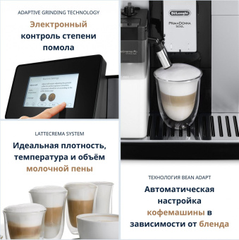 Кофемашина Delonghi Primadonna Soul ECAM610.74.MB 1450Вт черный/серебристый от магазина РЭССИ