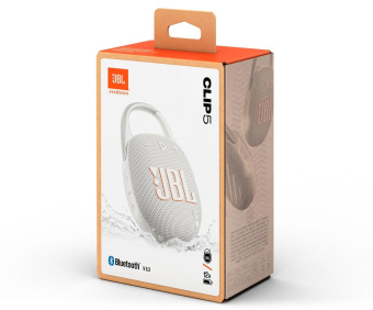 Колонка порт. JBL Clip 5 белый 7W Mono BT 1400mAh от магазина РЭССИ