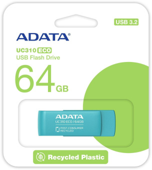 Флеш Диск A-Data 64GB UC310E UC310E-64G-RGN USB3.2 зеленый от магазина РЭССИ