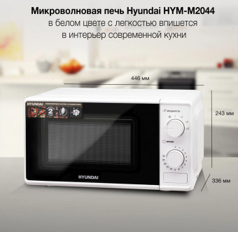 Микроволновая Печь Hyundai HYM-M2044 20л. 700Вт белый от магазина РЭССИ
