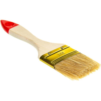 Плоская кисть светлая щетина деревянная ручка 50мм Зубр УНИВЕРСАЛ-ОПТИМА 01099-050_z01 от магазина РЭССИ