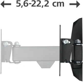 Кронштейн для телевизора Hama 00220820 черный 10"-26" макс.15кг настенный поворот и наклон от магазина РЭССИ