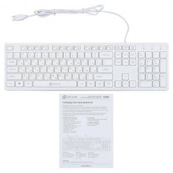 Клавиатура Оклик 500M белый USB slim Multimedia от магазина РЭССИ