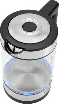 Чайник электрический Hyundai HYK-G3509 1.7л. 2200Вт черный/прозрачный корпус: стекло/пластик от магазина РЭССИ