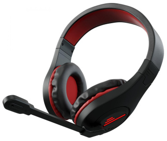 Наушники с микрофоном GMNG HS-L325G черный/красный 2.2м мониторные оголовье (1533553) от магазина РЭССИ
