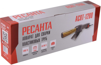 Сварочный аппарат для пластиковых труб Ресанта АСПТ-1200 раструбная 1.2кВт (кейс в комплекте) от магазина РЭССИ