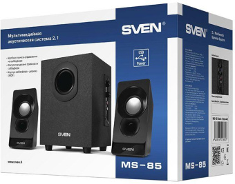 Колонки Sven MS-85 2.1 черный 10Вт от магазина РЭССИ