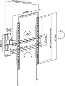Кронштейн для телевизора Ultramounts UM878 черный 32"-55" макс.35кг настенный поворотно-выдвижной и наклонный от магазина РЭССИ