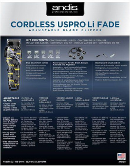 Машинка для стрижки Andis usPRO Fade Li Nation Clipper LCL черный (насадок в компл:5шт) от магазина РЭССИ