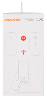 Колонка порт. Digma S-25 серый 10W 1.0 BT/3.5Jack/USB 2400mAh (SP2510G) от магазина РЭССИ