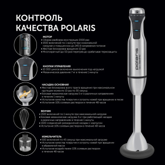 Блендер погружной Polaris PHB 1583L Silent 1500Вт серебристый от магазина РЭССИ