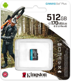 Флеш карта microSDXC 512Gb Class10 Kingston SDCG3/512GBSP Canvas Go! Plus w/o adapter от магазина РЭССИ