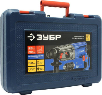 Перфоратор Зубр ЗП-28-800 КМ патрон:SDS-plus уд.:3.2Дж 800Вт (кейс в комплекте) от магазина РЭССИ
