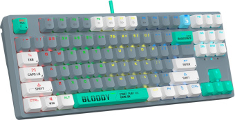 Клавиатура A4Tech Bloody S87 Energy механическая серый/зеленый USB for gamer LED (S87 USB ENERGY ASH) от магазина РЭССИ