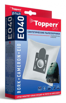 Пылесборники Topperr EO40 1411 сверхпрочные нетканые (4пылесбор.) (2фильт.) от магазина РЭССИ