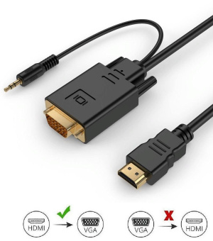 Кабель-переходник аудио-видео Premier 5-983AU HDMI (m)/VGA (m) 1.8м. черный (5-983AU 1.8) от магазина РЭССИ