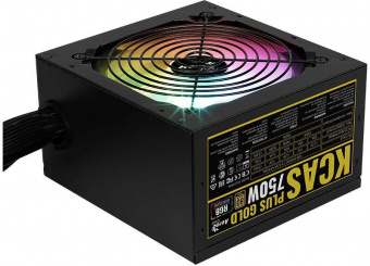 Блок питания Aerocool ATX 750W KCAS PLUS GOLD 750W RGB 80+ gold 24+2x(4+4) pin APFC 120mm fan color LED 8xSATA RTL от магазина РЭССИ