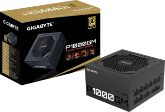 Блок питания Gigabyte ATX 1000W GP-P1000GM 80+ gold 24pin APFC 120mm fan 8xSATA Cab Manag RTL от магазина РЭССИ