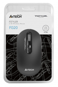 Мышь A4Tech Fstyler FG20 серый оптическая (2000dpi) беспроводная USB для ноутбука (4but) от магазина РЭССИ