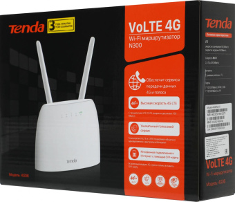 Роутер беспроводной Tenda 4G06 N300 10/100BASE-TX/3G/4G cat.4 белый от магазина РЭССИ