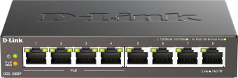 Коммутатор D-Link DGS-1008P DGS-1008P/F3A (L2) 8x1Гбит/с 4PoE+ 60W неуправляемый от магазина РЭССИ