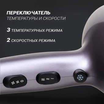 Фен Polaris PHD 2290Ti Tourmaline PROF 2200Вт графитовый/золотистый (PHD 2290TI) от магазина РЭССИ