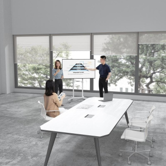 Стойка для телевизора Cactus CS-ST1146WT белый 37"-70" макс.70кг напольный мобильный от магазина РЭССИ