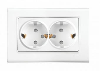Розетка силов. Panasonic Linnera S 91400056-RU 2розет. скрыт. зазем. IP20 белый (упак.:1шт) от магазина РЭССИ