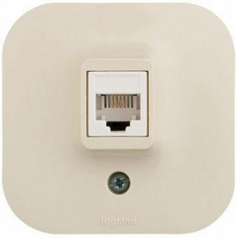 Розетка телеф. Legrand Quteo 782244 откр. слоновая кость от магазина РЭССИ