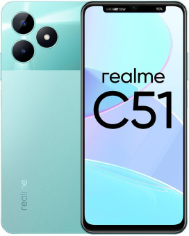 Смартфон Realme RMX3830 C51 128Gb 4Gb зеленый моноблок 3G 4G 2Sim 6.74" 720x1600 Android 13 50Mpix 802.11 a/b/g/n/ac NFC GPS GSM900/1800 GSM1900 TouchSc microSD от магазина РЭССИ