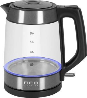 Чайник электрический Red Solution evolution RK-G20 1.7л. 2200Вт черный корпус: нерж.сталь/стекло (RK-G20) от магазина РЭССИ