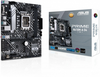 Материнская плата Asus PRIME H610M-A D4-CSM Soc-1700 Intel H610 2xDDR4 mATX AC`97 8ch(7.1) GbLAN+VGA+HDMI+DP от магазина РЭССИ