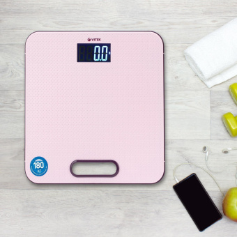 Весы напольные электронные Vitek VT-1968 макс.180кг розовый от магазина РЭССИ