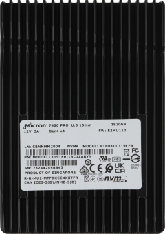 Накопитель SSD Crucial PCIe 4.0 x4 1.92TB MTFDKCC1T9TFR-1BC1ZABYY Micron 7450 Pro 2.5" от магазина РЭССИ