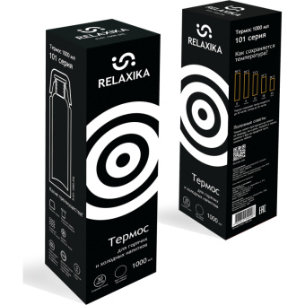 Термос Relaxika 101 1 л оружейный черный без лого R101.1000.2NL от магазина РЭССИ