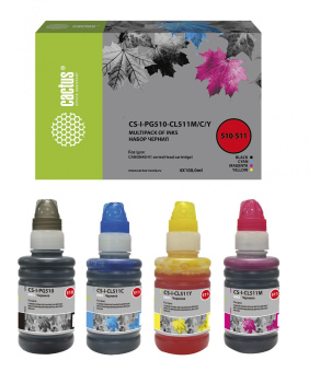 Чернила Cactus CS-I-PG510-CL511M/C/Y многоцветный набор 4x100мл для Canon Pixma MP240/MP250/MP260/MP270 от магазина РЭССИ